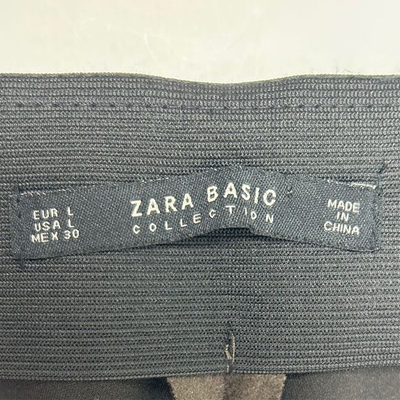 Zara Basic Micro Suede Skinny Pants Leggings Taupe Brown Stretch Equestrian sz L - Picture 9 of 13